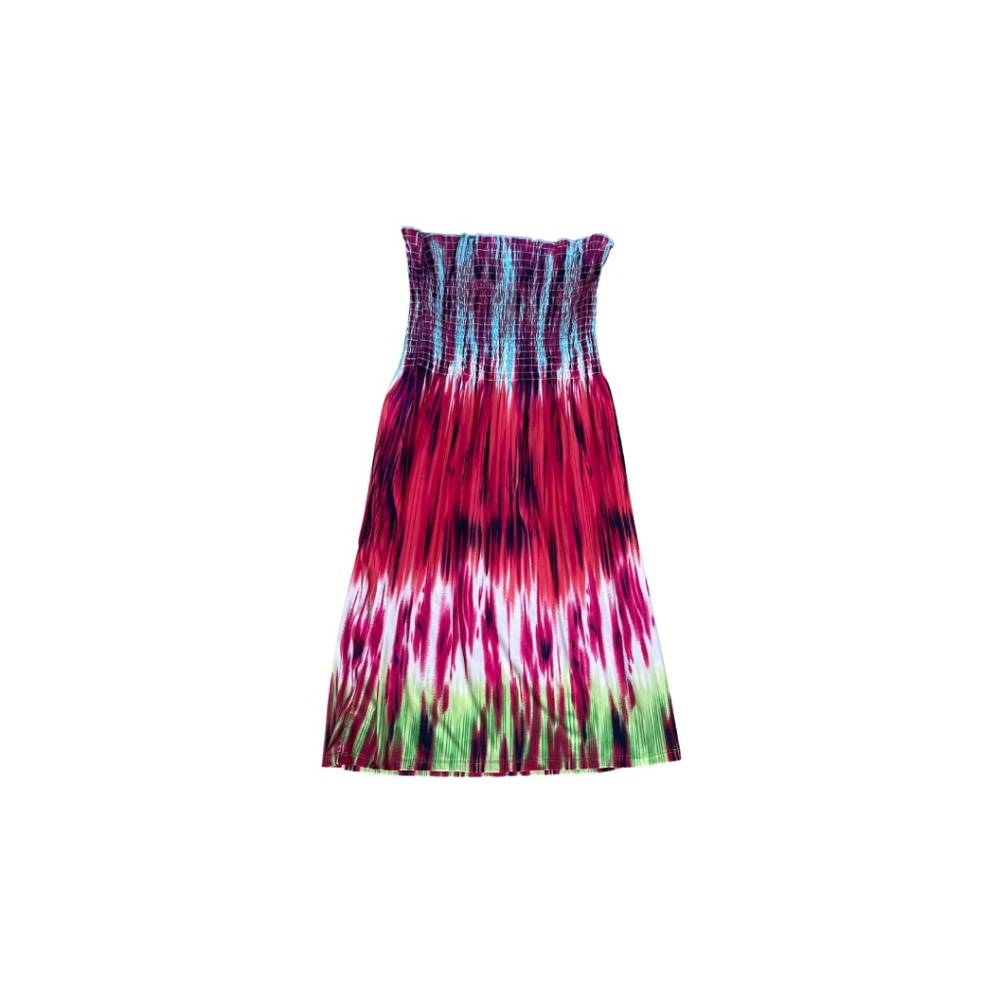 Imagination Women's Strapless Dress-Rainbow Tie Dye-Size M/L-NWOT